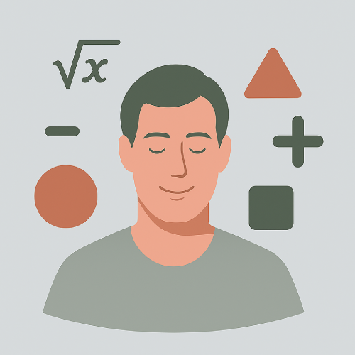 Illustration d’un élève serein et confiant, entouré de symboles mathématiques après un accompagnement en soutien scolaire
